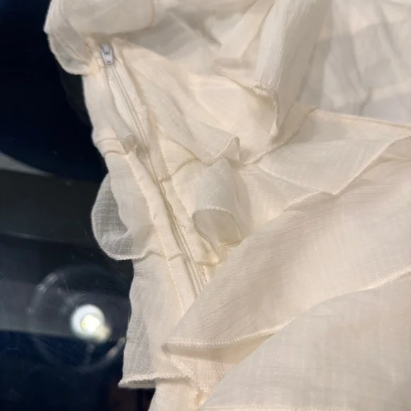 Chic Ivory Ruffle Dress - Picture 6 of 7